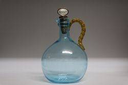 Victorian Glass Brandy Flask With Original Cork Stopper  #