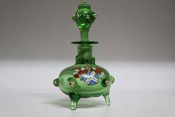 Victorian Green Glass Scent Bottle  #
