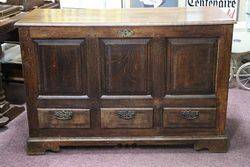 Antique C18th Oak 3 Drawer Coffer. #