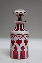 Pair OF 19th Century Ruby Overlay Scent Bottles C1870 