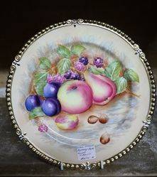 Aynsley Porcelain Cabinet Plate Signed N.Brunt #
