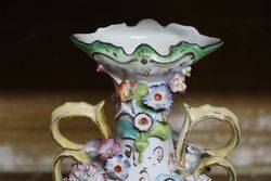 Early 19th Century Flower Vase With Hand Painted Centre  Panel C1840