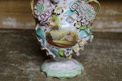 Early 19th Century Flower Vase With Hand Painted Centre  Panel C1840