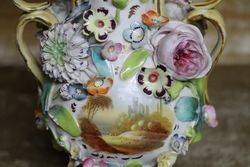 Early 19th Century Flower Vase With Hand Painted Centre  Panel C1840