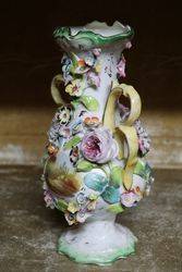 Early 19th Century Flower Vase With Hand Painted Centre  Panel C1840