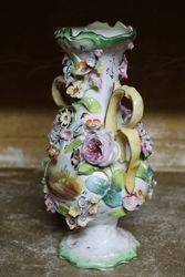 Early 19th Century Flower Vase With Hand Painted Centre  Panel C1840