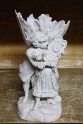 19th Century Continental Parian Figure Vase C1880 #