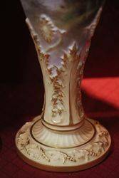 Pair Of Royal Worcester Goblet Vases C1908 By Jas Stinton 