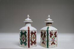 Pair Of Victorian Porcelain Scent Bottles  