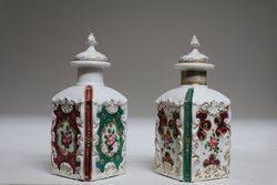 Pair Of Victorian Porcelain Scent Bottles  