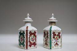 Pair Of Victorian Porcelain Scent Bottles  