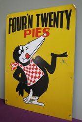 Fourand39n Twenty Pies Pictorial Double Sided Advertising Sign 