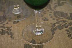 Set Of 4 Victorian Green Wine Glass 