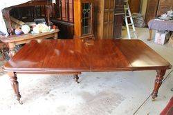  Antique Mahogany 2 Leaf  5 Leg Extension Dining Table.#
