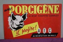 Porcigene Aliment Compose Complet French Advertising Tin Sign