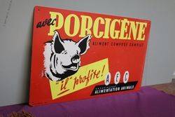 Porcigene Aliment Compose Complet French Advertising Tin Sign