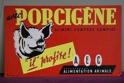 Porcigene Aliment Compose Complet French Advertising Tin Sign 