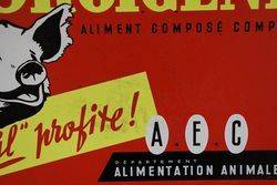 Porcigene Aliment Compose Complet French Advertising Tin Sign 