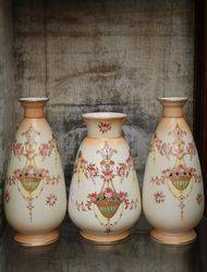 Crown Devon Garniture of 3 Vases 