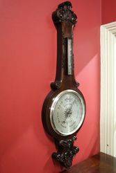 Large Early C20th Banjo Barometer 