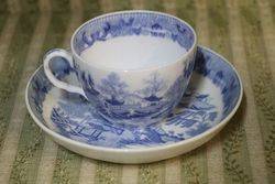 Early Blue + White CupSaucer English C1800 