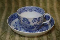 Early Blue and White Cup + Saucer English C1800 #