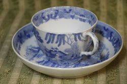 Early Blue and White Cup + Saucer English C1800 