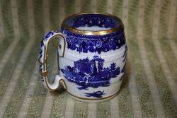 George Grainger + Co Worcester Blue and White Willow Mug 