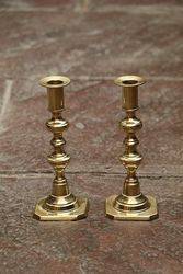 Pair Of Antique Brass Candlesticks 