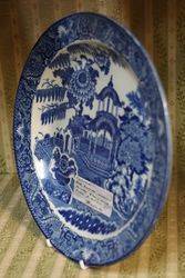 Rare Swansea Cambrian Pottery Blue and White Plate  
