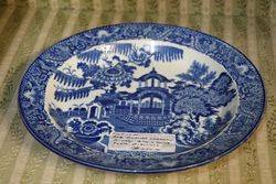 Rare Swansea Cambrian Pottery Blue and White Plate  