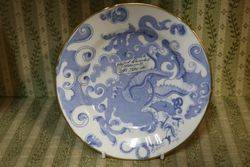 Royal Worcester Blue & White Saucer  #