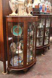 Early C20th Mahogany Bow Fronted Display Cabinet #