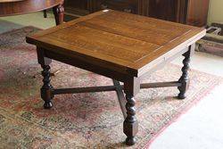 Early C20th Oak Drawleaf Coffee Table.#