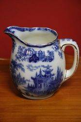 Set of 3 Royal Doulton Flow Blue Madras Jugs 