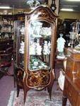 Antique French Serpentine Shaped Vitrine    