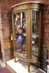 Antique Marble Top Display Cabinet Vitrine Glass 