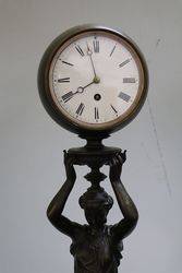 Pair Of Bronze Figure Clock and Barometer on Marble 