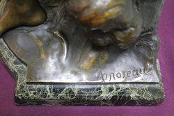 Signed Bronze Figure On Marble 