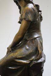 Signed Bronze Figure On Marble 