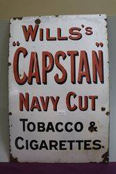 Wills's Capstan Navy Cut Tobacco & Cigarettes Enamel Sign #