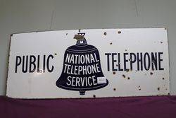A National Telephone Service 'Public Telephone' Enamel Sign #