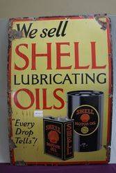 A Rare and Early Shell Lubricating Oils Pictorial Enamel Sign