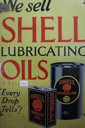 A Rare and Early Shell Lubricating Oils Pictorial Enamel Sign