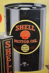 A Rare and Early Shell Lubricating Oils Pictorial Enamel Sign