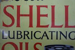 A Rare and Early Shell Lubricating Oils Pictorial Enamel Sign