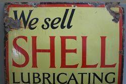 A Rare and Early Shell Lubricating Oils Pictorial Enamel Sign