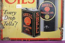 A Rare and Early Shell Lubricating Oils Pictorial Enamel Sign