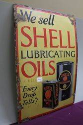 A Rare and Early Shell Lubricating Oils Pictorial Enamel Sign