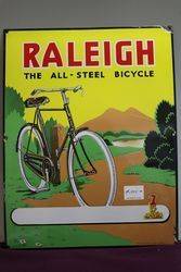 Raleigh All Steel Bicycle Pictorial Enamel Sign #